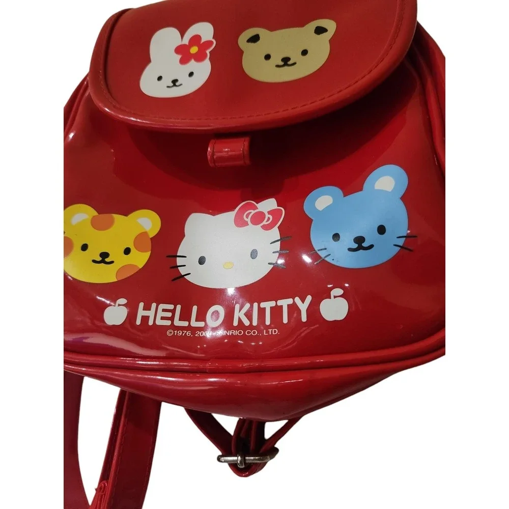 Patent red faux leather 2000s Y2k Hello Kitty Mini Backpack purse Kawaii Kidcore
